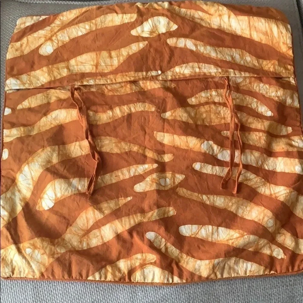 Orange Print Cotton Pillow Cover 18x18 New